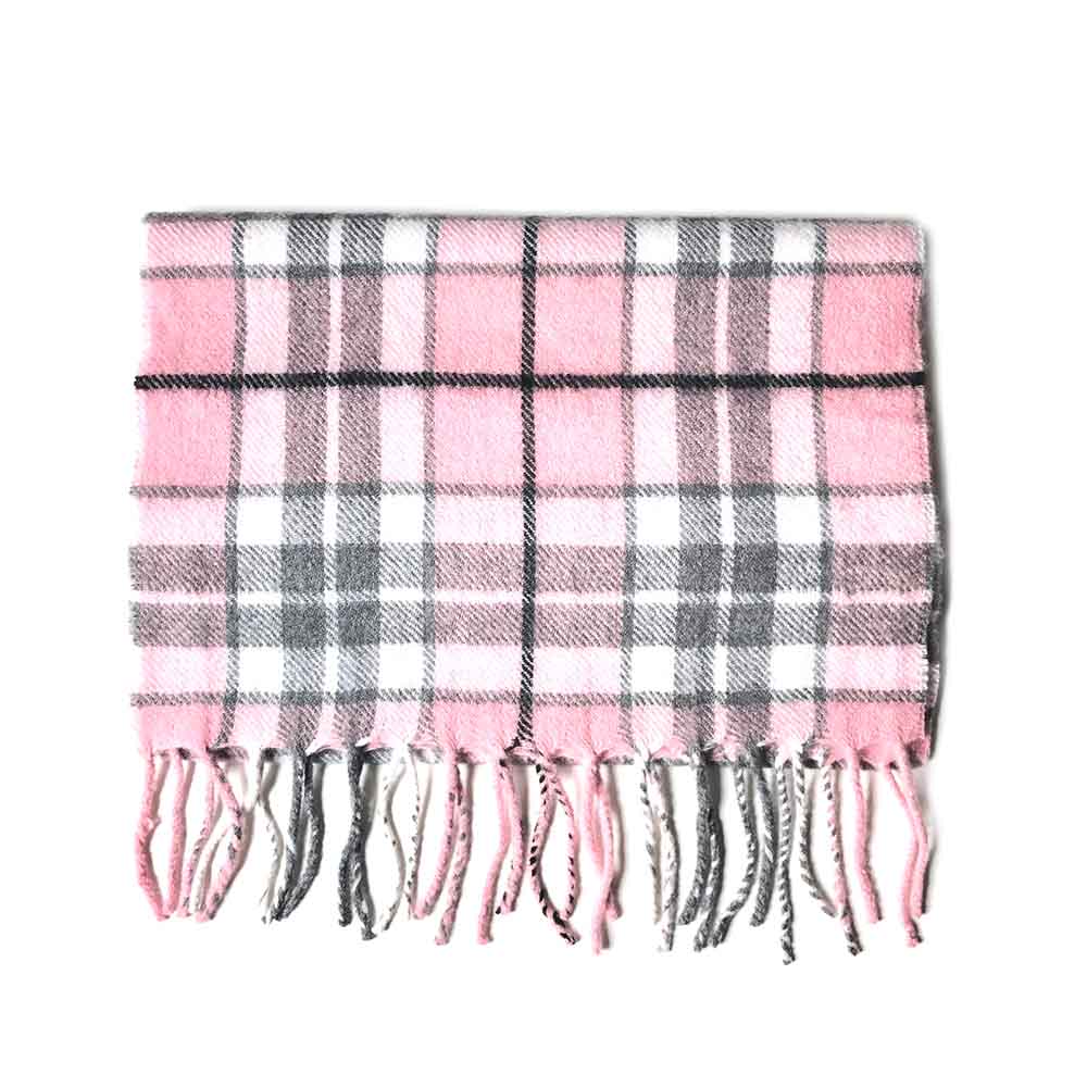 Check Wool Scarf - Pink
