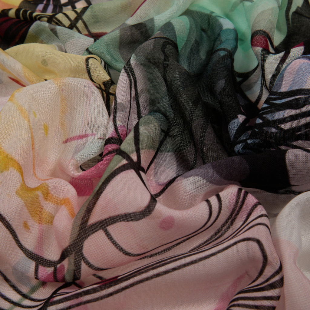 Ebony Abstract Print Scarf