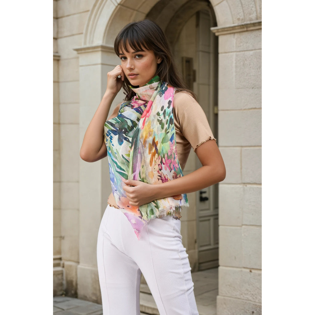 Hayley Abstract Linen Scarf