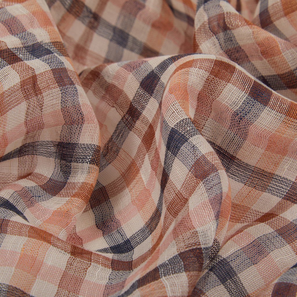 Nerida Check Multi Linen Scarf