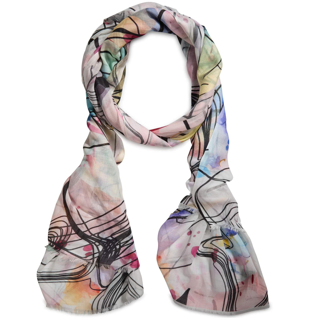 Ebony Abstract Print Scarf