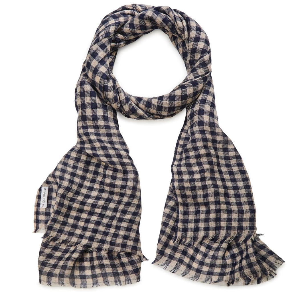 Joy Mens Check Merino Wool Scarf