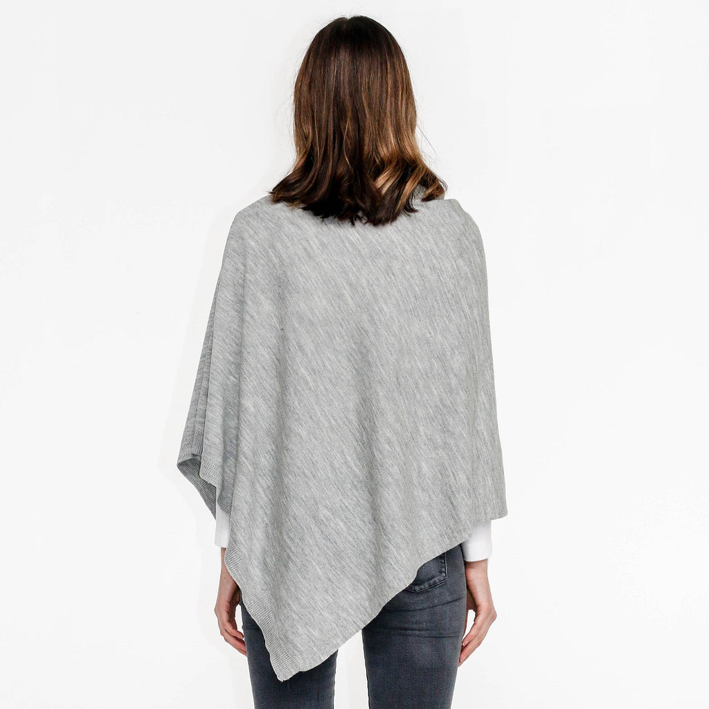 Zara Wool Poncho - Grey