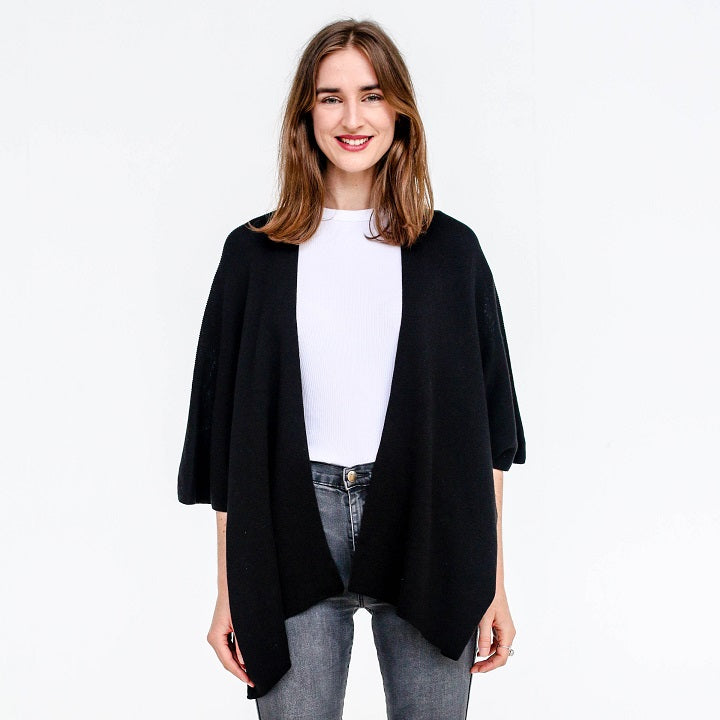 Clara Cotton Cape - Black