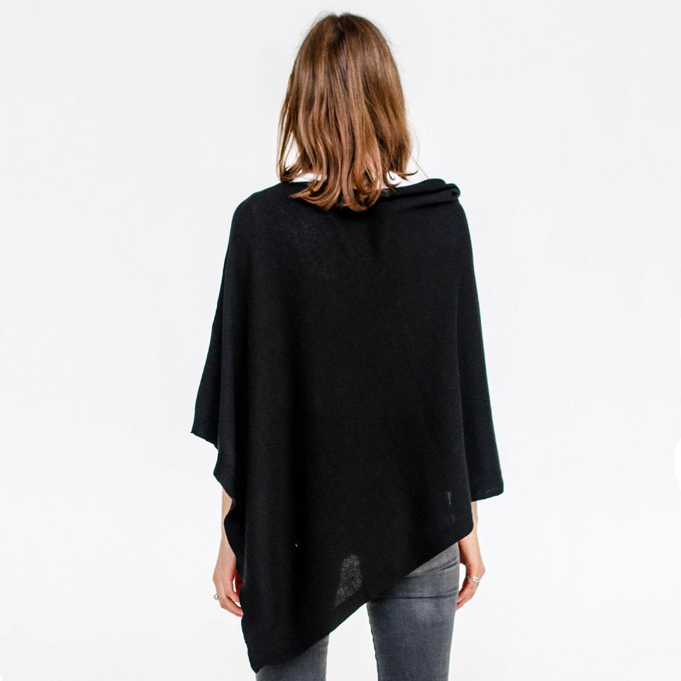 Alice Cotton Poncho - Black